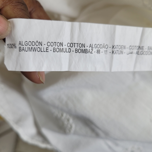 Zara White Boho Crochet Lace Embroidered Button-Up Victorian Blouse Size XXL - Picture 9 of 9